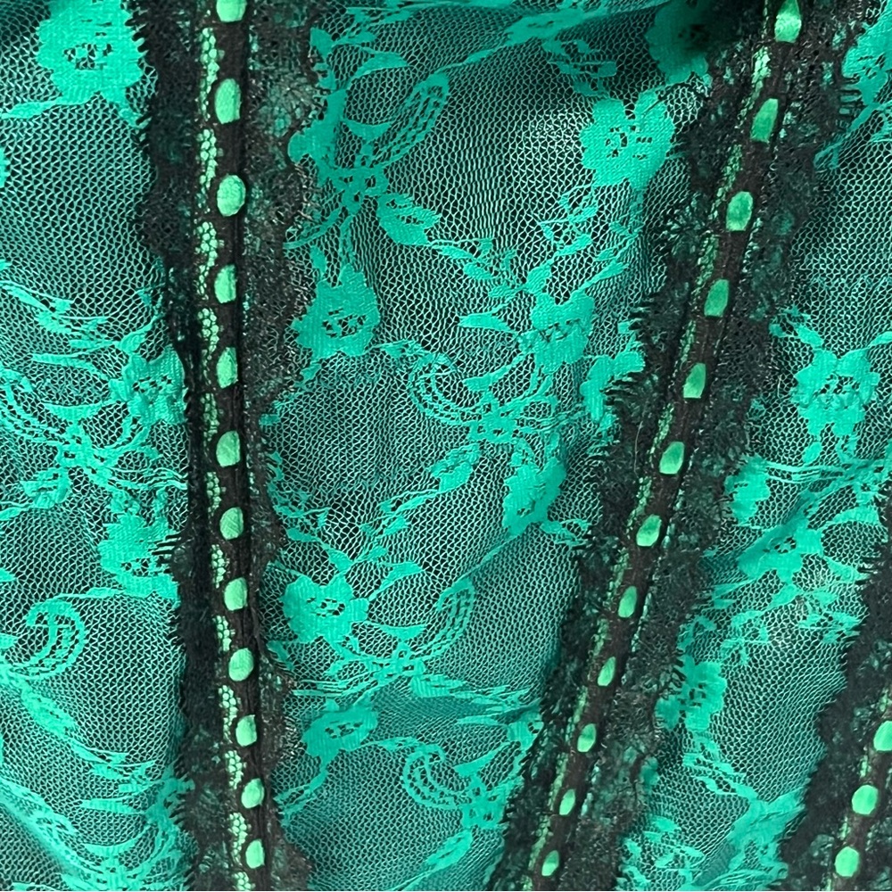 NWT Just Sexy Green and Black Lace Bustier - Picture 7 of 15